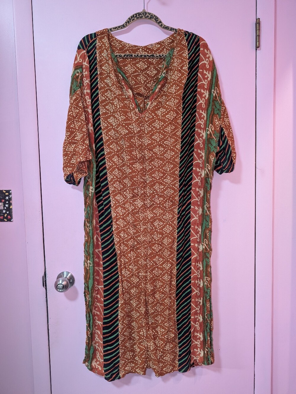 Vintage Patterned Kaftan Dress